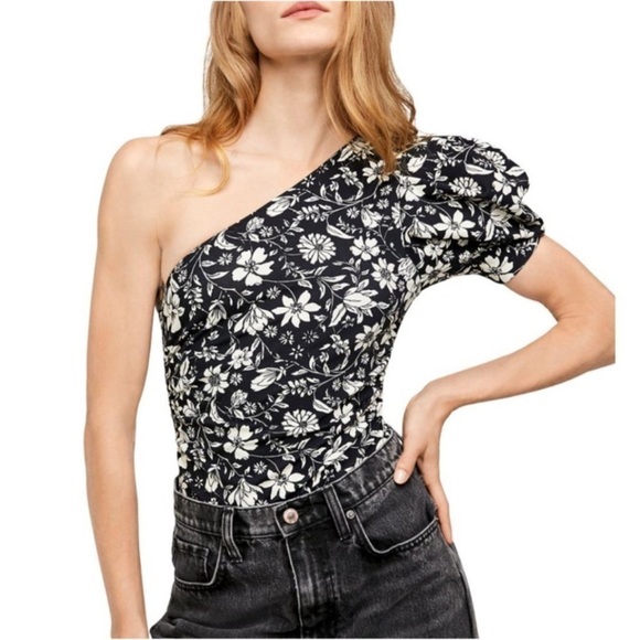 NWT Intimately Free People Somethin’ ‘bought You Floral One Shoulder Bodysuit XL - Picture 1 of 12